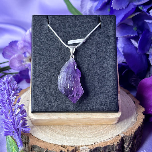 Brazilian Raw Amethyst Point Pendant