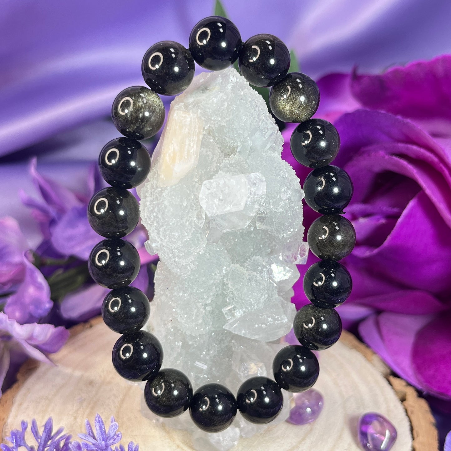 Golden Sheen Obsidian Bracelet