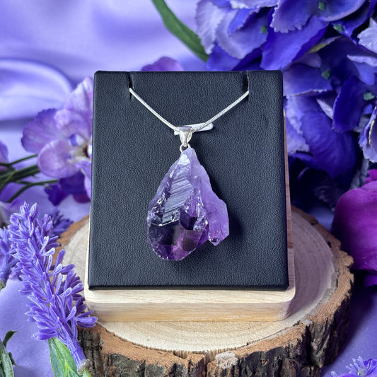 Brazilian Raw Amethyst Point Pendant