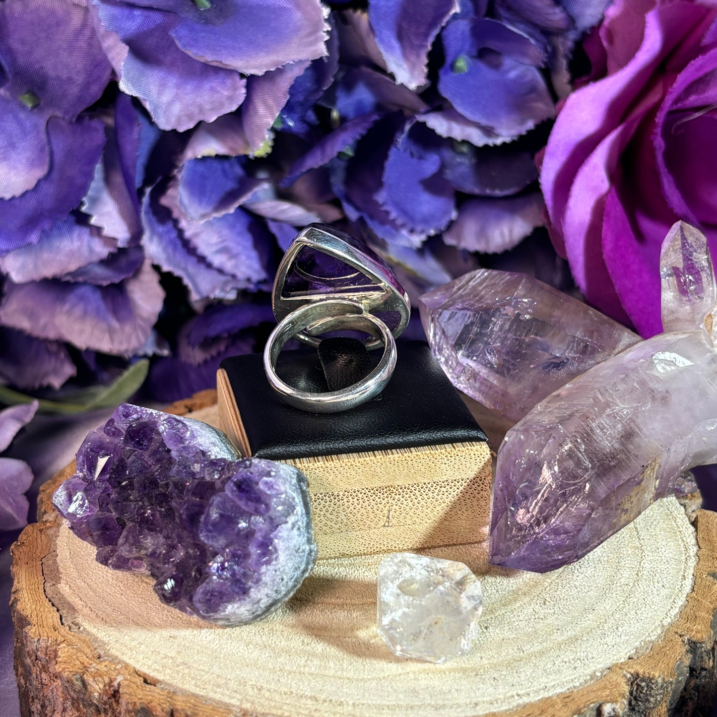 Sterling Silver Statement Amethyst Teardrop Ring