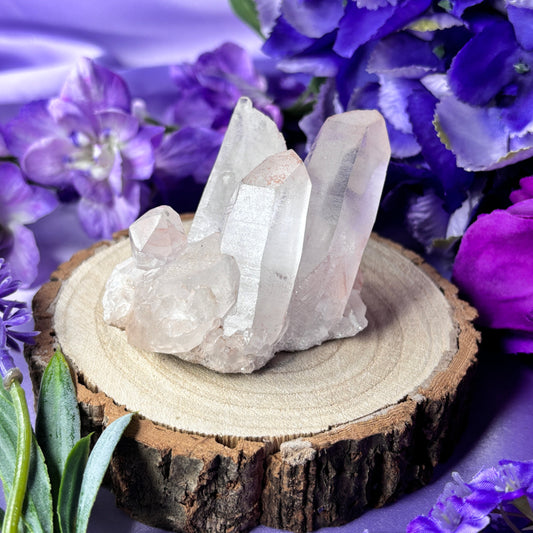 Brazilian Pink Lemurian Quartz Cluster