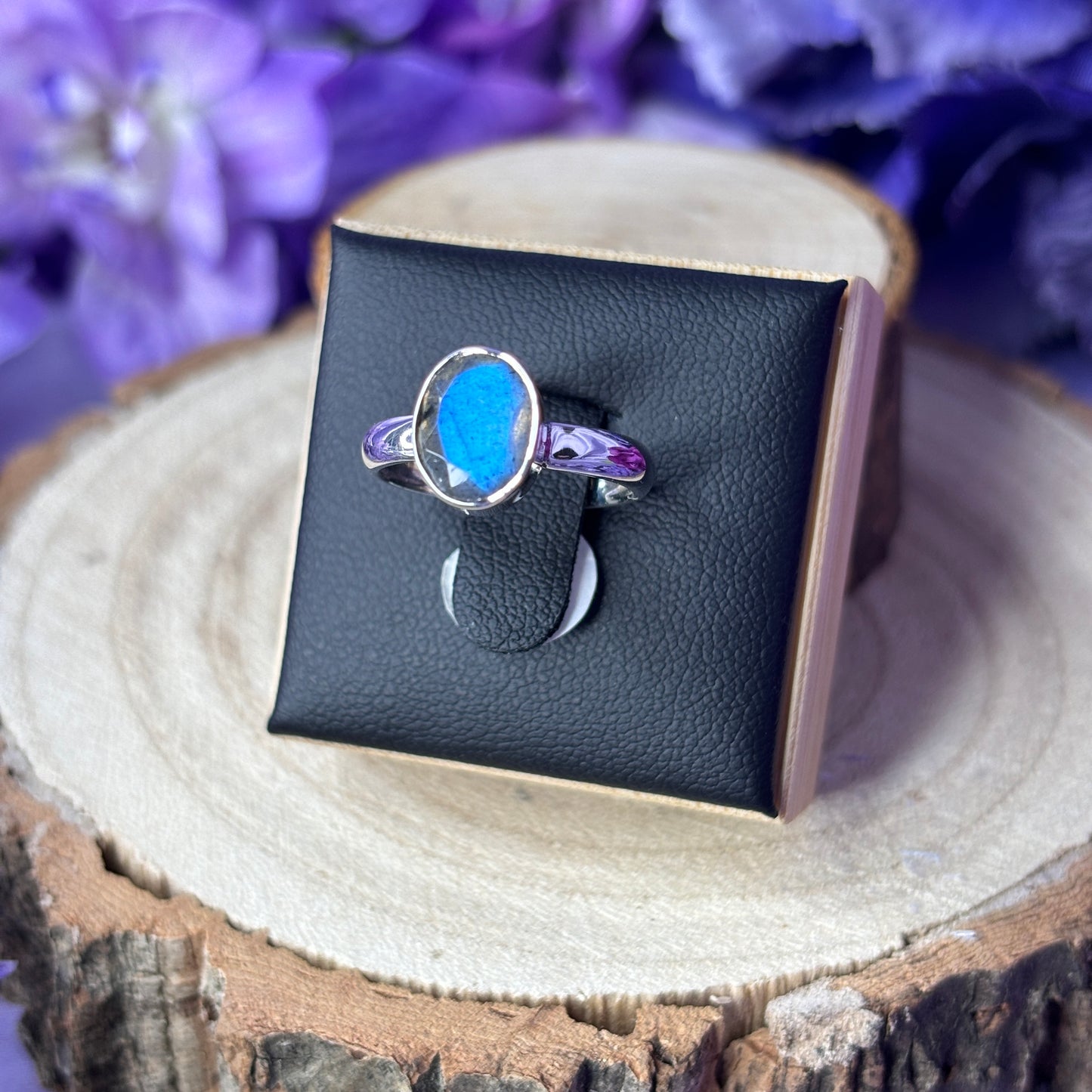 Sterling Silver Faceted Labradorite Ring