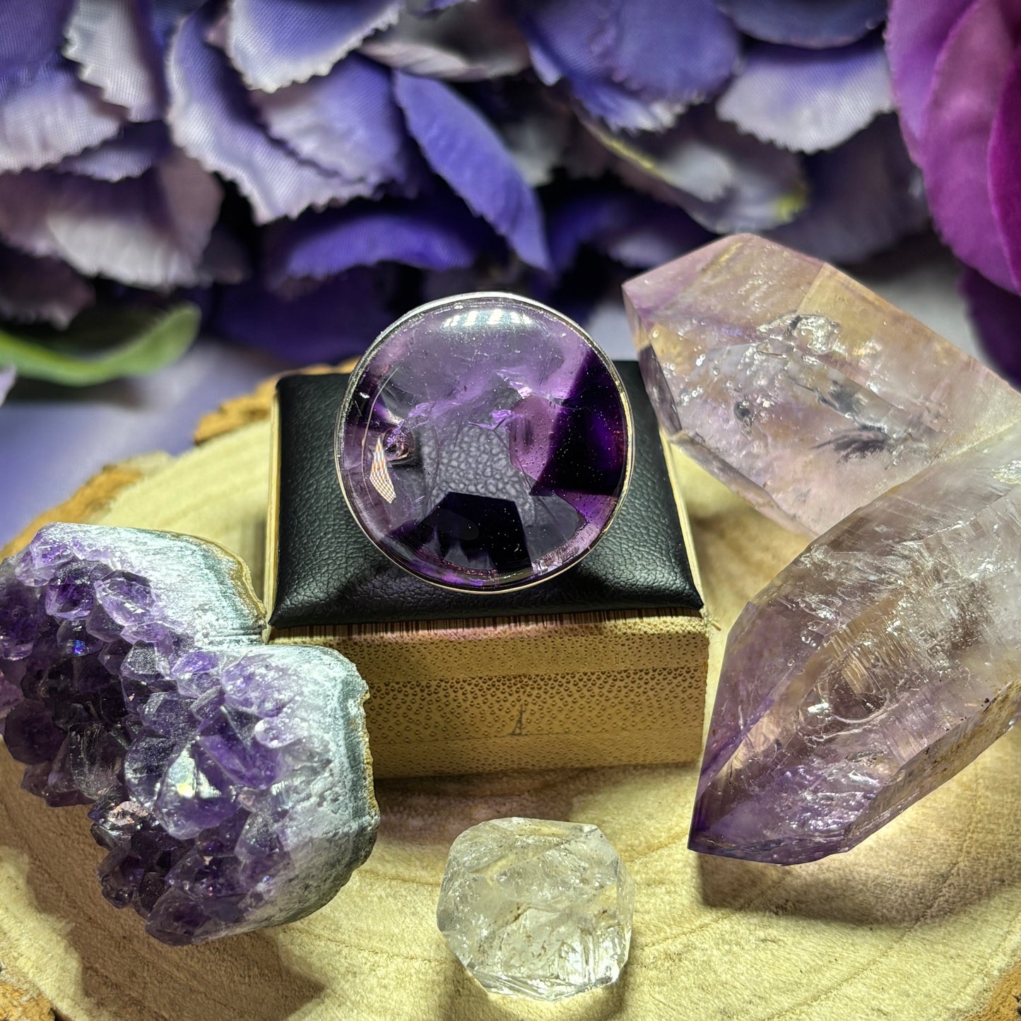 Sterling Silver Statement Amethyst Ring