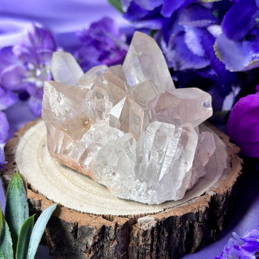 Brazilian Pink Lemurian Quartz Cluster