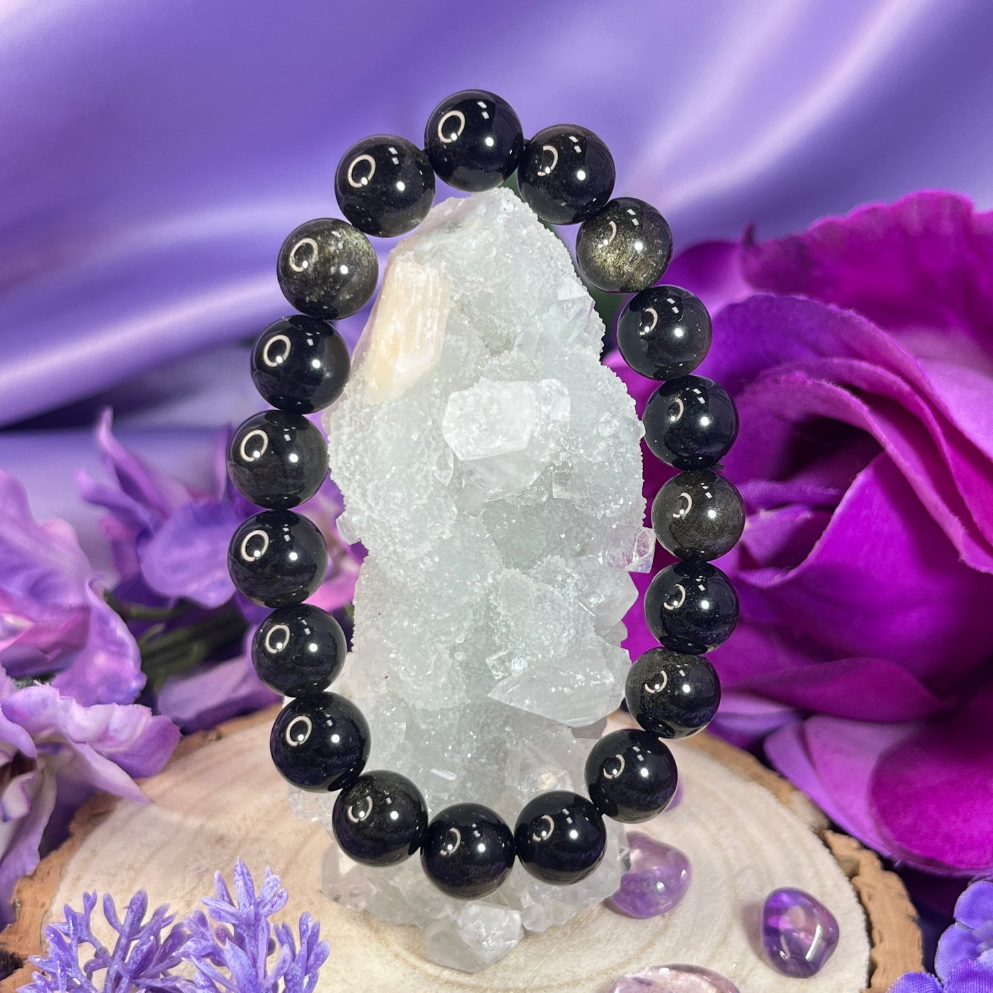 Golden Sheen Obsidian Bracelet