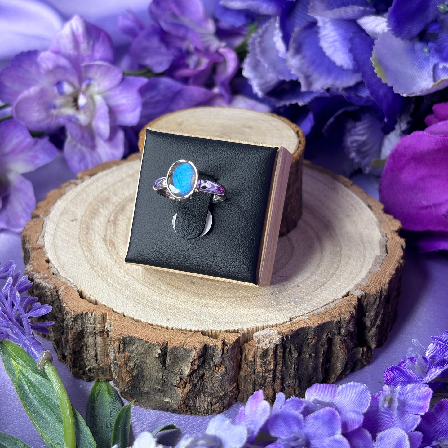 Sterling Silver Faceted Labradorite Ring