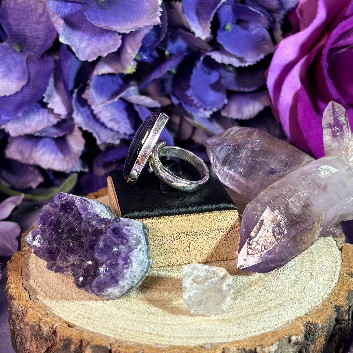 Sterling Silver Statement Amethyst Teardrop Ring